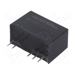 1 pcs x MEAN WELL - MDD01L-12 - Converter: DC/DC, 1W, Uin: 4.5÷5.5V, Uout: 12VDC, Uout2: -12VDC, SIP7