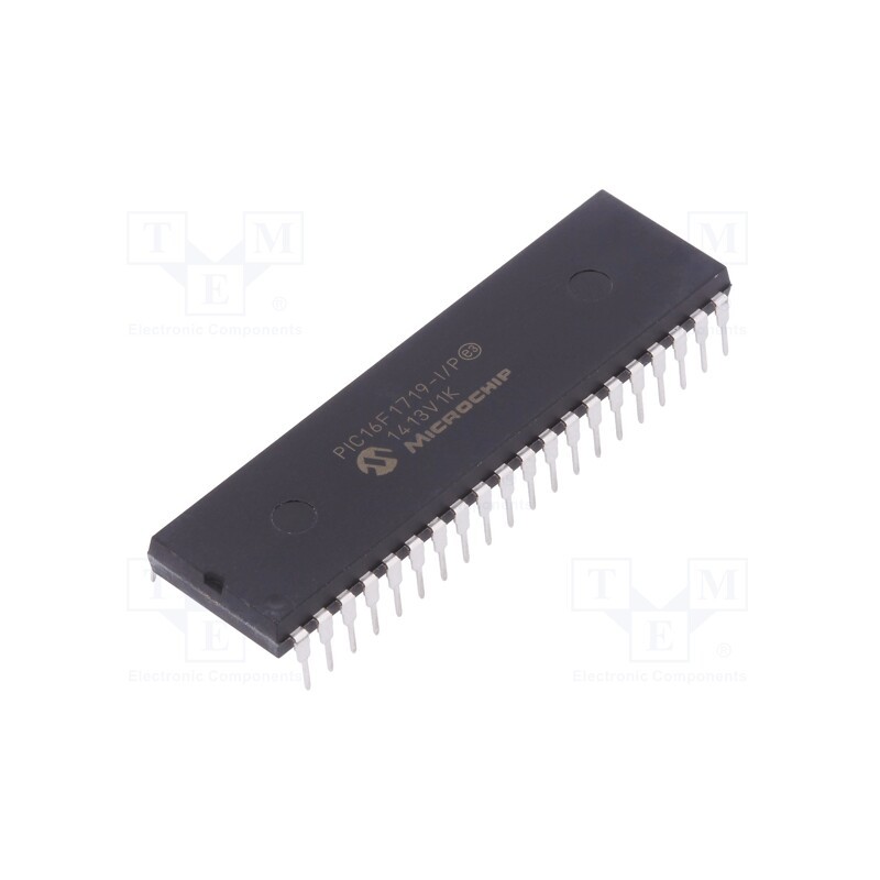 1 pcs x MICROCHIP TECHNOLOGY - PIC16F1719-I/P - IC: PIC microcontroller, 28kB, 32MHz, 2.3÷5.5VDC, THT, DIP40, PIC16