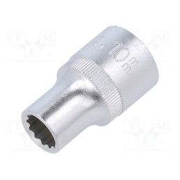 1 pcs x C.K - T4690M 10 - Socket, 12-angles,socket spanner, 1/2', Chrom-vanadium steel