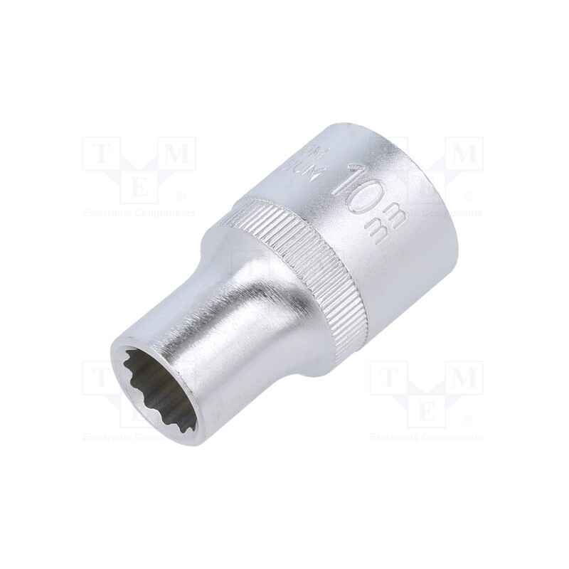 1 pcs x C.K - T4690M 10 - Socket, 12-angles,socket spanner, 1/2', Chrom-vanadium steel