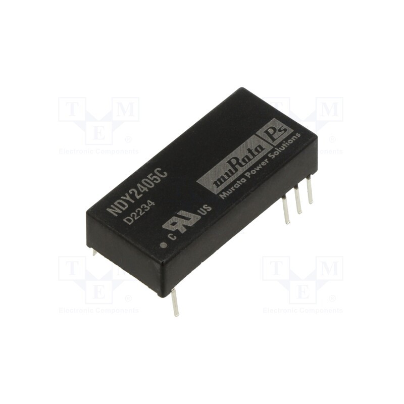 1 pcs x Murata Power Solutions - NDY2405C - Converter: DC/DC, 3W, Uin: 18÷36V, Uout: 5VDC, Iout: 600mA, DIP, THT
