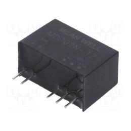 1 pcs x MEAN WELL - MDD02N-12 - Converter: DC/DC, 2W, Uin: 21.6÷26.4V, Uout: 12VDC, Uout2: -12VDC