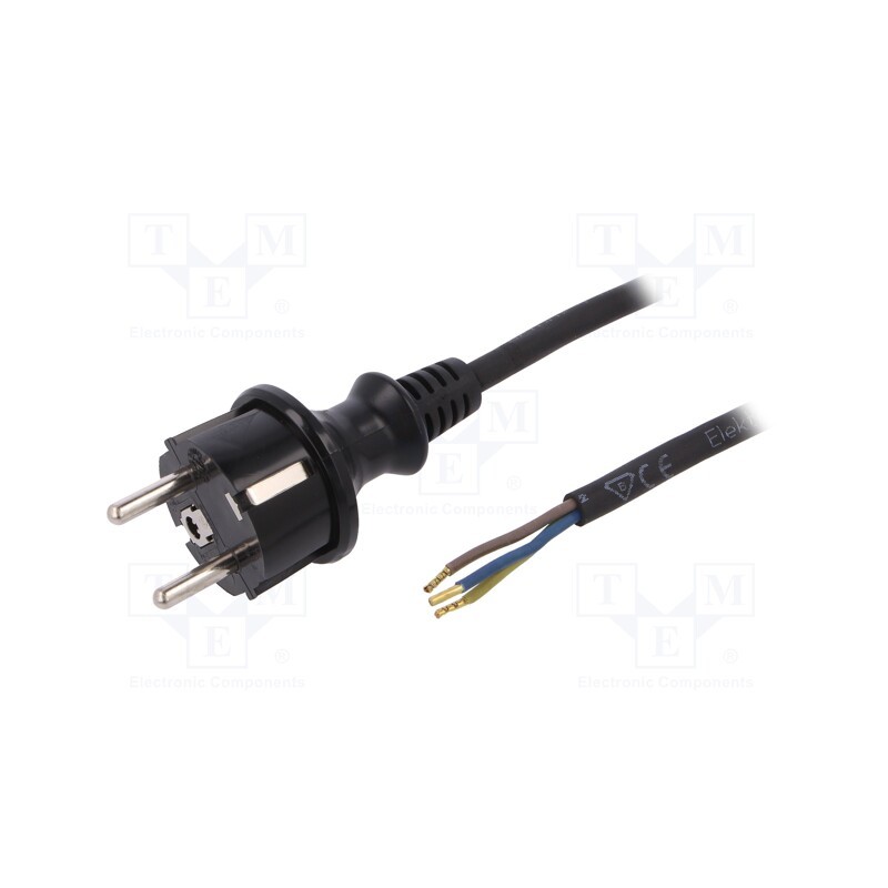 1 pcs x PLASTROL - W-97546 - Cable, 3x1mm2, CEE 7/7 (E/F) plug,wires,SCHUKO plug, rubber