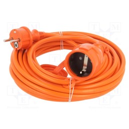 1 pcs x KEL - W-97519 - Extension lead, 3x1.5mm2, Sockets: 1, PVC, orange, 10m, 16A