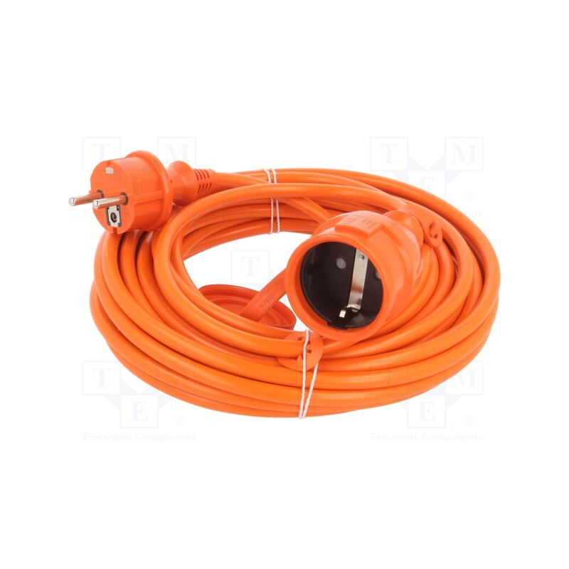 1 pcs x KEL - W-97519 - Extension lead, 3x1.5mm2, Sockets: 1, PVC, orange, 10m, 16A