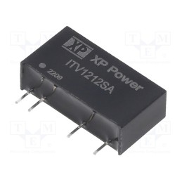 1 pcs x XP POWER - ITV1212SA - Converter: DC/DC, 1W, Uin: 12V, Uout: 12VDC, Iout: 83.3mA, SIP, 50kHz