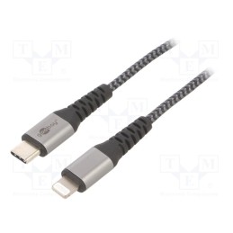 1 pcs x Goobay - 49270 - Cable, USB 2.0, Apple Lightning plug,USB C plug, 0.5m, black