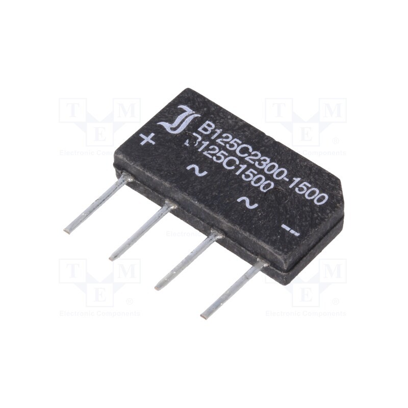 1 pcs x DIOTEC SEMICONDUCTOR - B125C1500A - Bridge rectifier: single-phase, Urmax: 250V, If: 1.5A, Ifsm: 50A