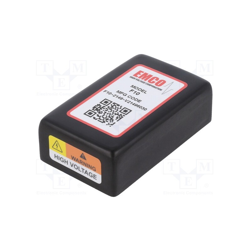 1 pcs x XP POWER - F10 - Converter: DC/DC, 10W, Uin: 0÷12V, Uout: 0÷1kVDC, Iout: 10mA, 125kHz