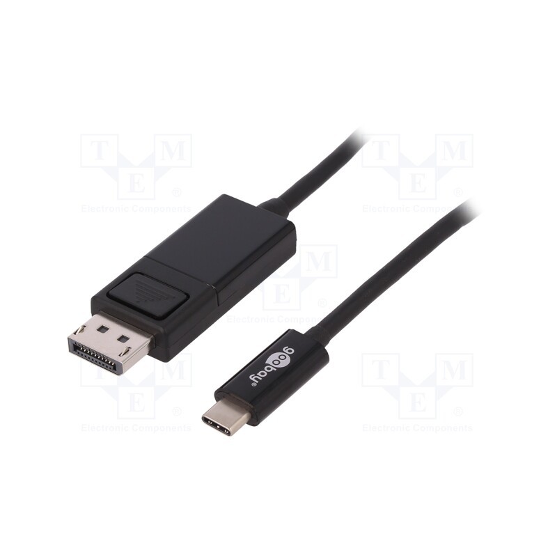 1 pcs x Goobay - 79295 - Adapter, High Speed, DisplayPort plug,USB C plug, 1.2m, black