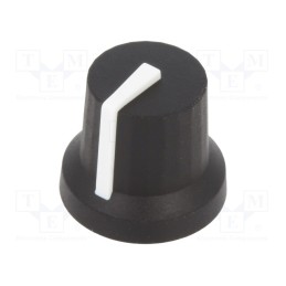 2 pcs x CLIFF - CL170841CR - Knob, with pointer, rubber,plastic, Øshaft: 6mm, Ø16.8x14.5mm