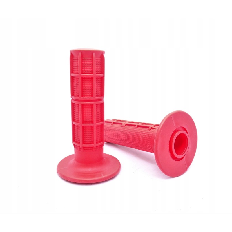 Right left ATV steering wheel grip rubber, red set