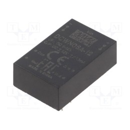 1 pcs x MEAN WELL - DCWN06A-12 - Converter: DC/DC, 6W, Uin: 9÷18V, Uout: 12VDC, Uout2: -12VDC, DIP24
