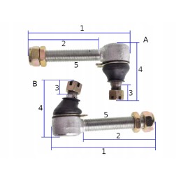 End of swing arm pins, top front, ATV Quad, 2 pcs