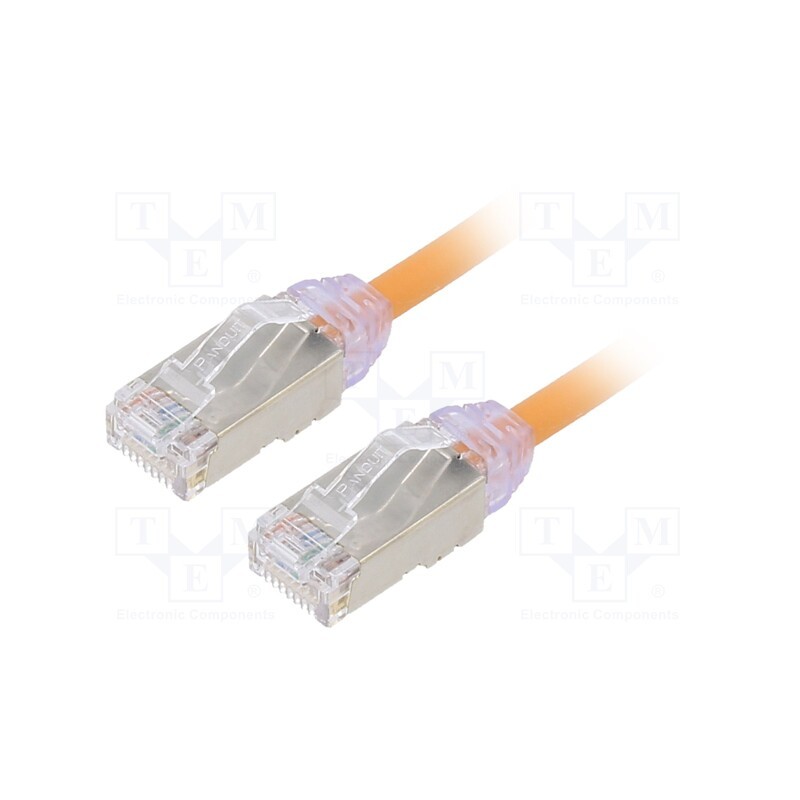 1 pcs x PANDUIT - STP28X0.5MOR - Patch cord, F/UTP,TX6A-28™, 6a, solid, Cu, LSZH, orange, 0.5m, 28AWG