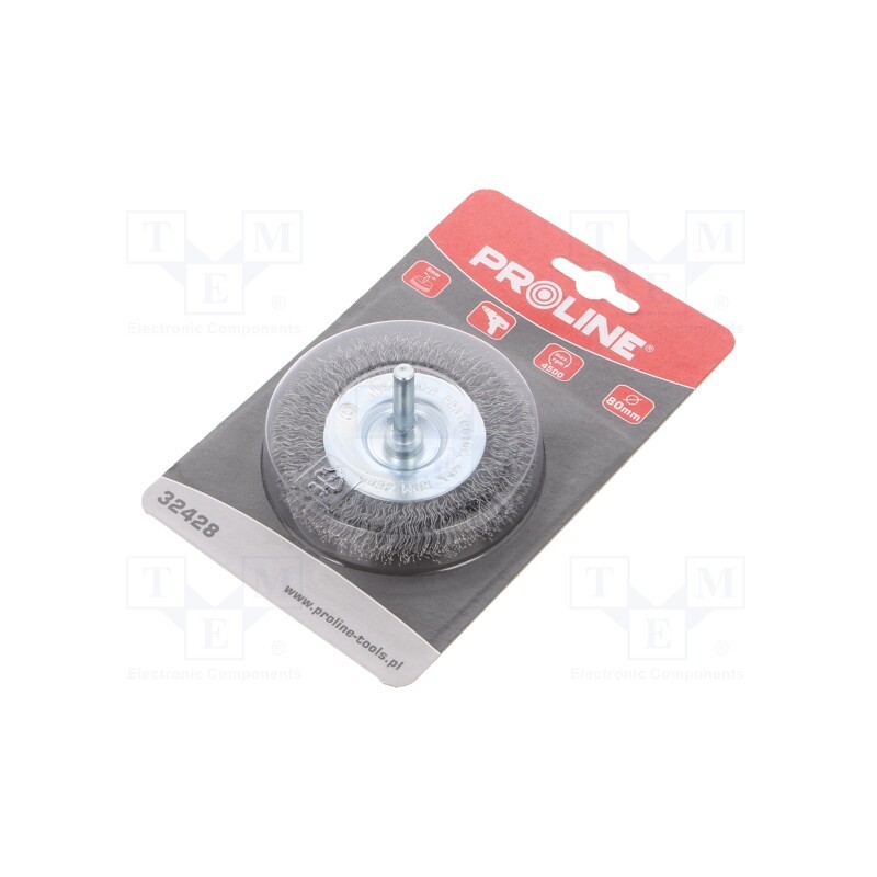 1 pcs x PROLINE - 32428 - Wheel brush, 80mm, Mounting: rod 6mm