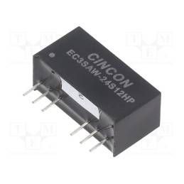 1 pcs x CINCON - EC3SAW-24S12HP - Converter: DC/DC, 3W, Uin: 9÷36V, Uout: 12VDC, Iout: 250mA, 100kHz