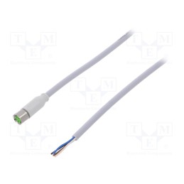 1 pcs x MURR ELEKTRONIK - 7014-08061-2110300 - Connection lead, M8, PIN: 4, straight, 3m, plug, 30VAC, -25÷80°C, PVC