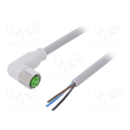 1 pcs x MURR ELEKTRONIK - 7014-08081-2100300 - Connection lead, M8, PIN: 3, angled, 3m, plug, 60VAC, -25÷80°C, PVC