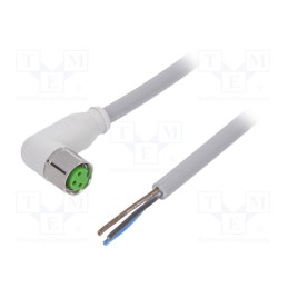 1 pcs x MURR ELEKTRONIK - 7014-08081-2100500 - Connection lead, M8, PIN: 3, angled, 5m, plug, 60VAC, -25÷80°C, PVC