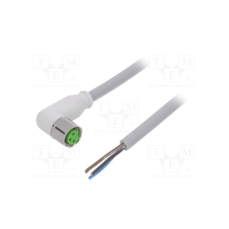 1 pcs x MURR ELEKTRONIK - 7014-08081-2100500 - Connection lead, M8, PIN: 3, angled, 5m, plug, 60VAC, -25÷80°C, PVC