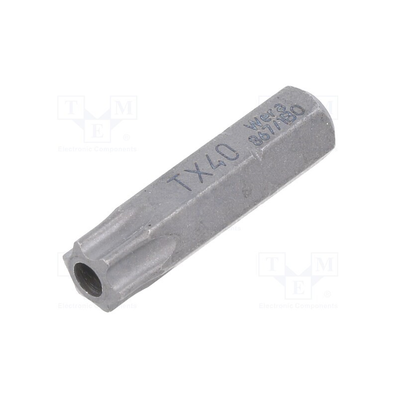 1 pcs x WERA - 5066530001 - Screwdriver bit, Torx® with protection, T40H, Overall len: 25mm