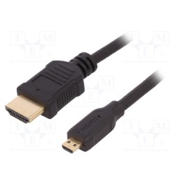 1 pcs x QOLTEC - 50510 - Cable, HDMI 1.4, HDMI plug,micro HDMI plug, PVC, 1.5m, black
