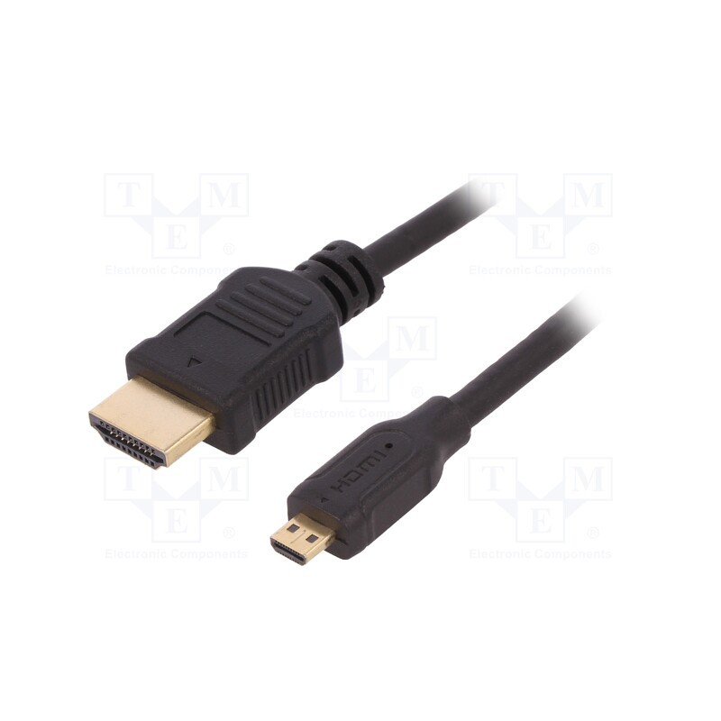 1 pcs x QOLTEC - 50510 - Cable, HDMI 1.4, HDMI plug,micro HDMI plug, PVC, 1.5m, black