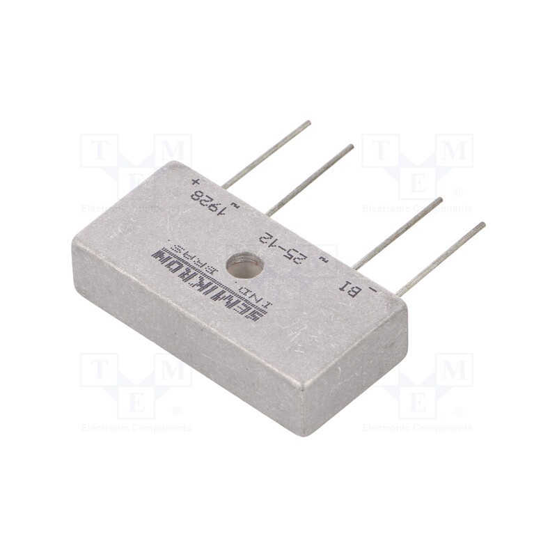 1 pcs x SEMIKRON DANFOSS - BI 25/12 07639430 - Bridge rectifier: single-phase, Urmax: 1.2kV, If: 25A, Ifsm: 370A
