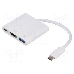 1 pcs x QOLTEC - 50425 - Adapter, Power Delivery (PD),USB 3.0,USB 3.1, 0.2m, white, white