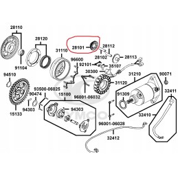 Kymco mxu 400 450 465 starter gear mode
