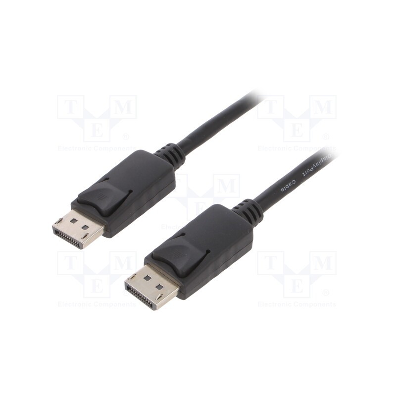 1 pcs x QOLTEC - 50371 - Cable, DisplayPort 1.2, DisplayPort plug,both sides, 1m, black