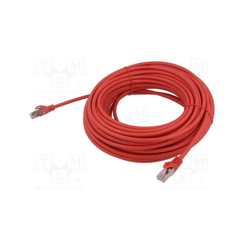 1 pcs x GEMBIRD - PP6A-LSZHCU-R-20M - Patch cord, S/FTP, 6a, solid, Cu, LSZH, red, 20m, 27AWG, Øcable: 5.8mm