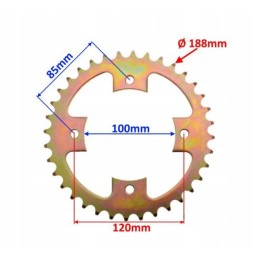Rear sprocket quad atv bashan 250 200 36z 520