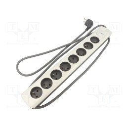 1 pcs x QOLTEC - 50298 - Extension lead, 3x1.5mm2, Sockets: 8, white-grey, 1.8m, 16A