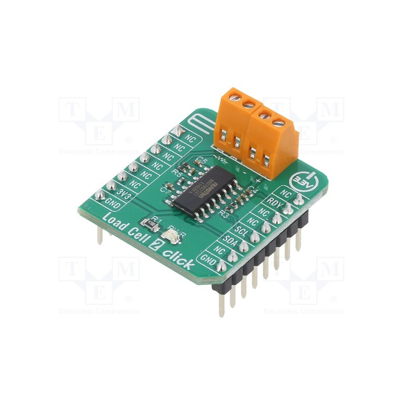 1 pcs x MIKROE - LOAD CELL 2 CLICK - Click board, press force measure, I2C, NAU7802, prototype board