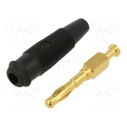 1 pcs x HIRSCHMANN T&M - LAS 30 AU SW - Plug, 4mm banana, 32A, 60VDC, black, non-insulated, for cable, 3mΩ