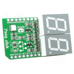 1 pcs x MIKROE - 7SEG CLICK - Click board, display, SPI, 74HC595, prototype board, 3.3VDC,5VDC