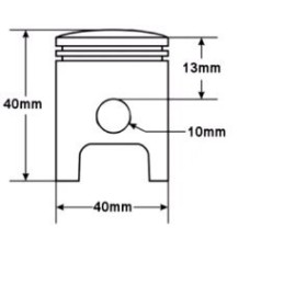 Pocket piston 40 mm complete mini cross atv mini