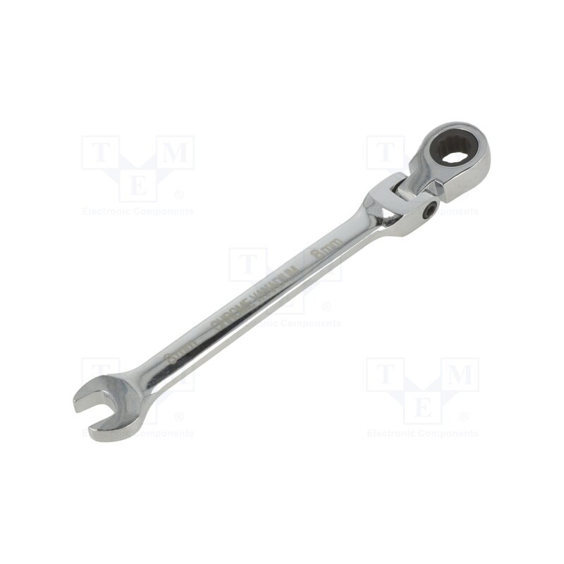 1 pcs x BM GROUP - 16608 - Wrench, combination spanner,with ratchet,with joint, 8mm