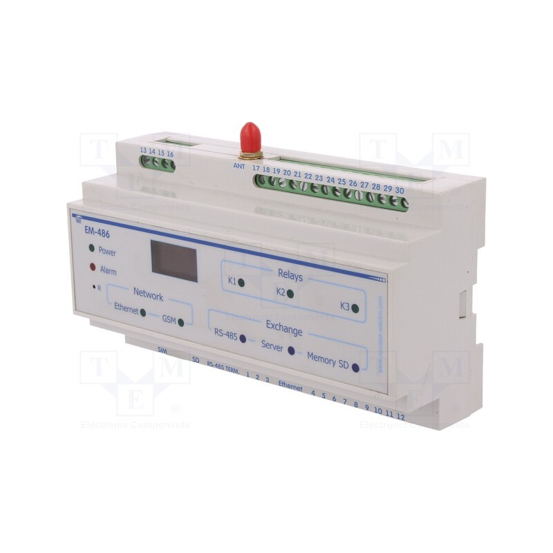 1 pcs x NOVATEK ELECTRO - EM-486 - Converter, RS485/ETHERNET, 10/100 Base-T,RS485, IP20, 100Mbps