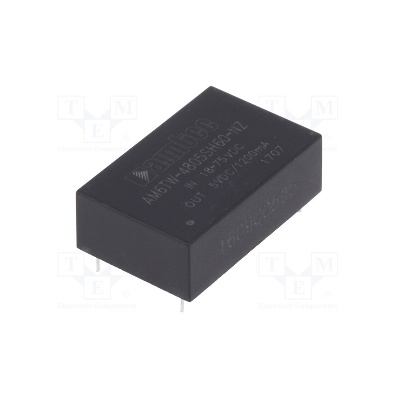 1 pcs x AIMTEC - AM6TW-4805SH60-NZ - Converter: DC/DC, 6W, Uin: 18÷75V, Uout: 5VDC, Iout: 1.2A, DIP24