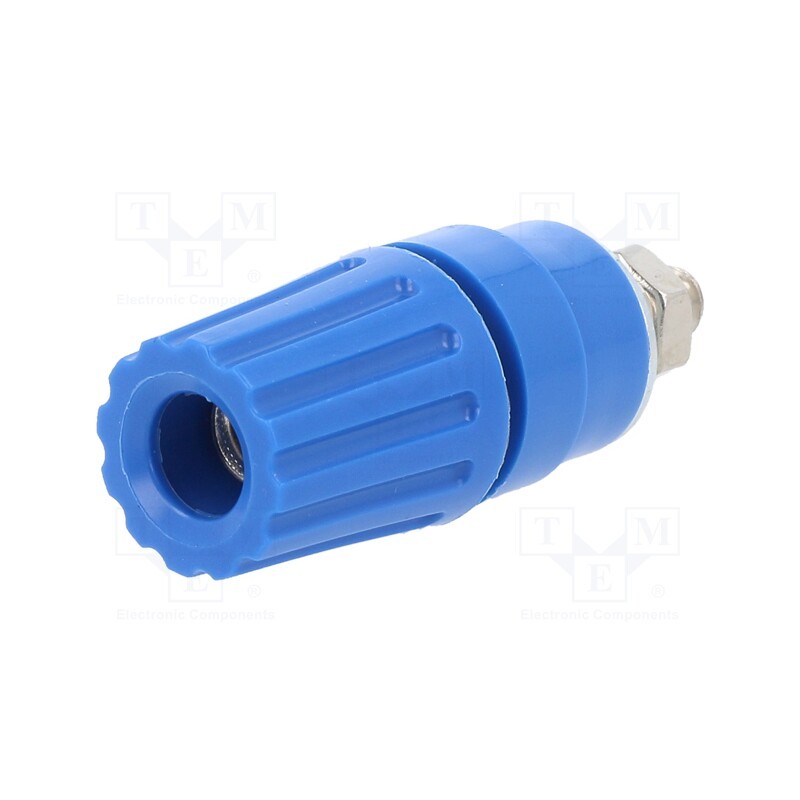 1 pcs x HIRSCHMANN T&M - PKI 110 BL - Socket, 4mm banana, 35A, 60VDC, blue, nickel plated, -25÷100°C