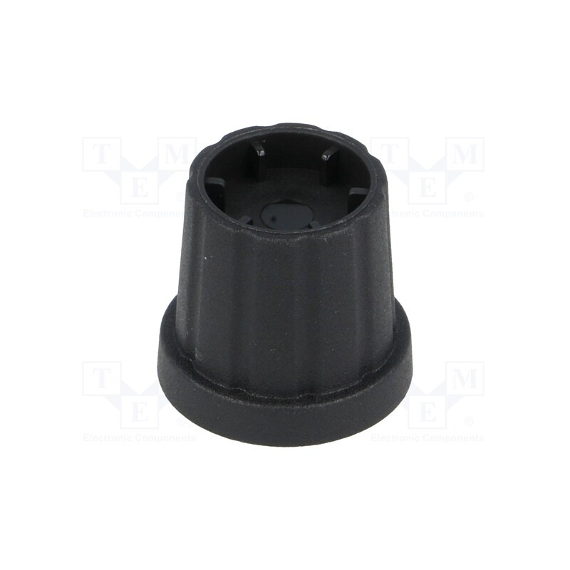 2 pcs x CLIFF - CL178883 - Knob, with flange, plastic, Øshaft: 6mm, Ø16.5x19.2mm, black