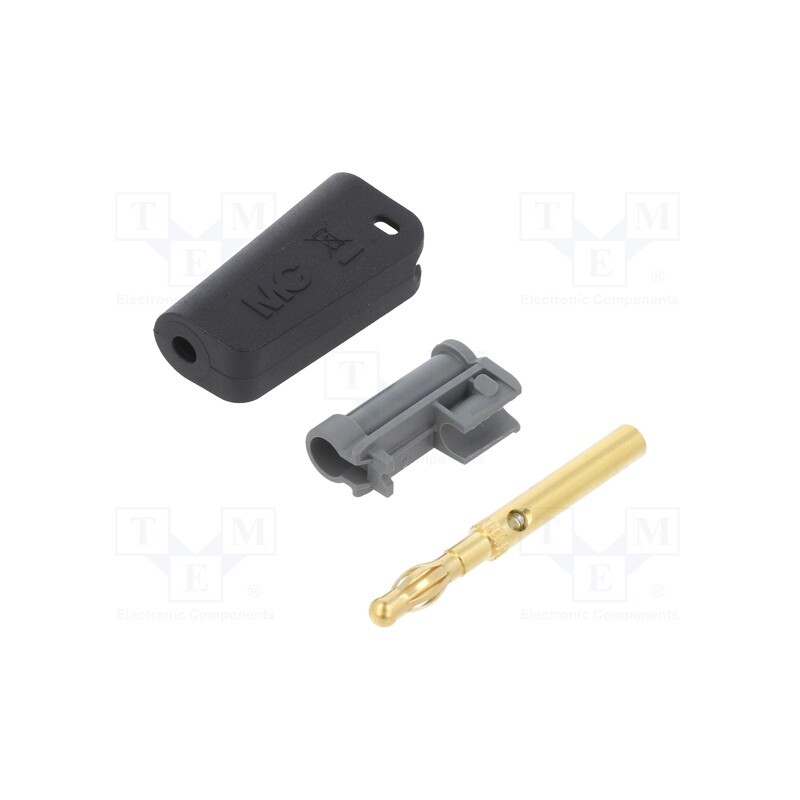 1 pcs x STu00c4UBLI - 64.1041-21 - Plug, 4mm banana, 19A, 30VAC, 60VDC, black, gold-plated, 1mm2