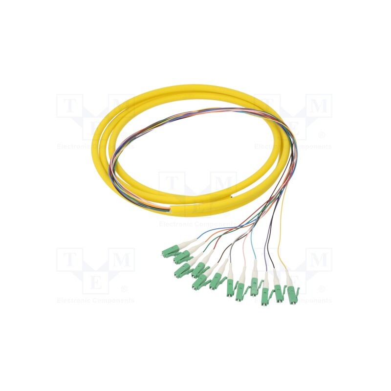 1 pcs x QOLTEC - 54358 - Optic fiber pigtail, LC/APC,fiber, 2m, Input: fiber x12
