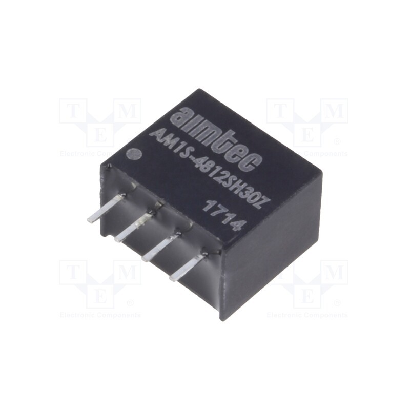 1 pcs x AIMTEC - AM1S-4812SH30Z - Converter: DC/DC, 1W, Uin: 43.2÷52.8V, Uout: 12VDC, Iout: 83mA, SIP4