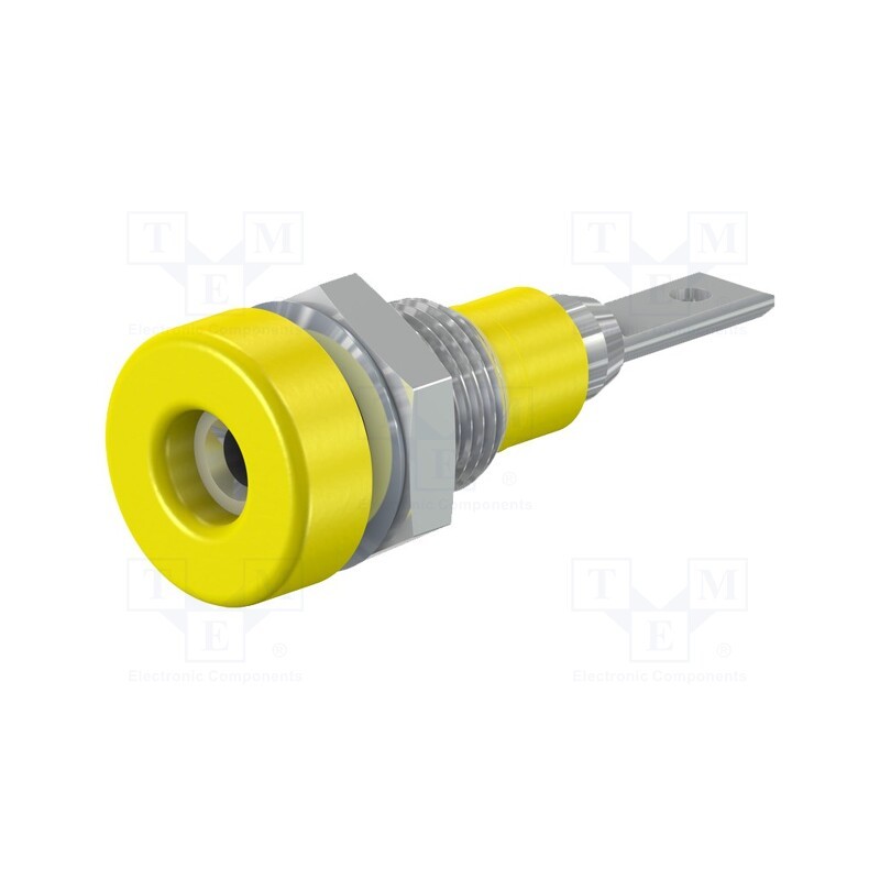 1 pcs x STu00c4UBLI - 23.0040-24 - Socket, 2mm banana, 10A, 23mm, yellow, soldered,on panel, SS2