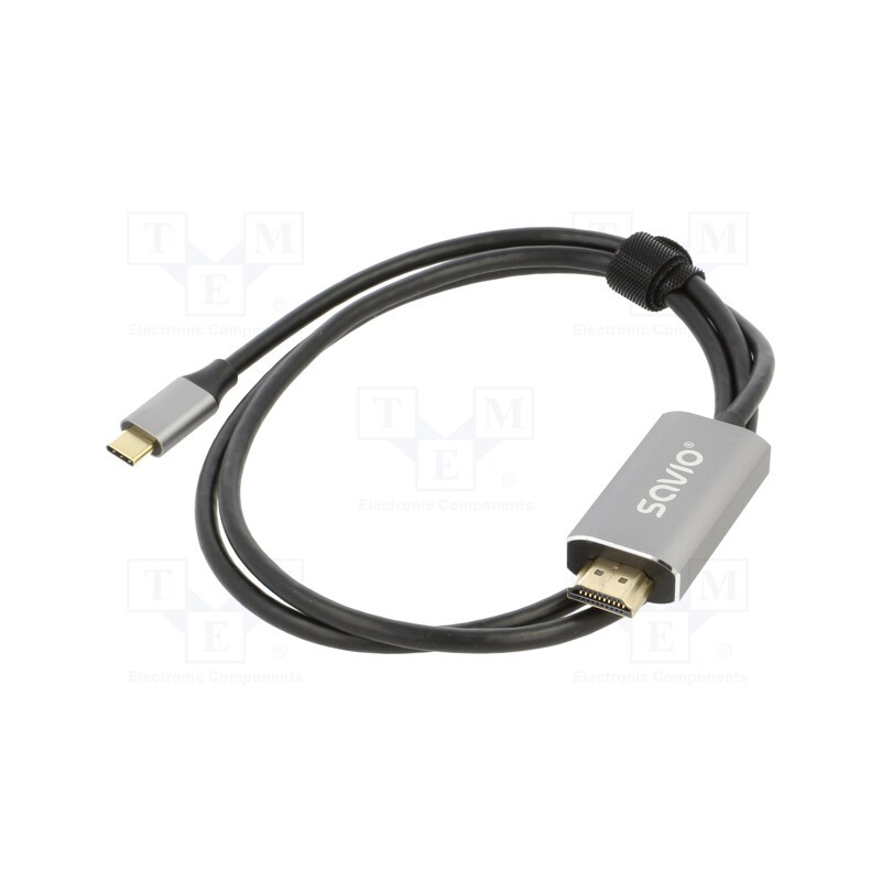 1 pcs x SAVIO - SAVKABELCL-170 - Adapter, HDCP 2.3,HDMI 2.0,USB 3.1, HDMI plug,USB C plug, 1m