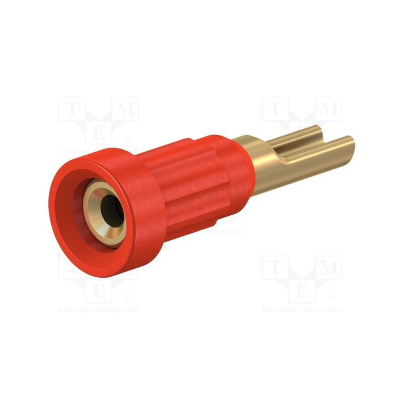 1 pcs x STu00c4UBLI - 23.1010-22 - Connector: socket 1mm, red, 20A, soldered, Type: insulated, 11.2mm